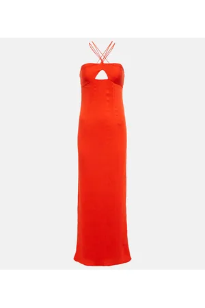 Staud Vestido largo Gianna con cuello halter
