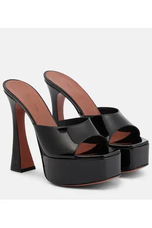 Amina Muaddi Mules Dalida de charol con plataforma