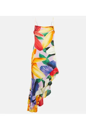 Etro Vestido midi asimétrico estampado