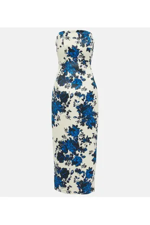 EMILIA WICKSTEAD Vestido midi Yulie de tafetán floral
