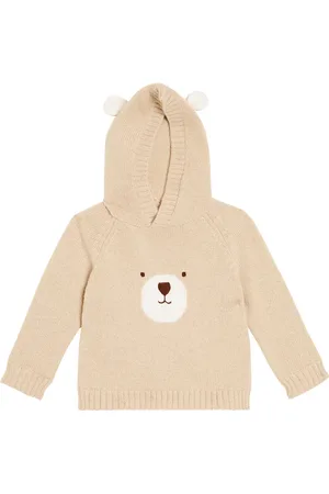 Il gufo Bebé - sudadera con capucha de lana virgen estampada