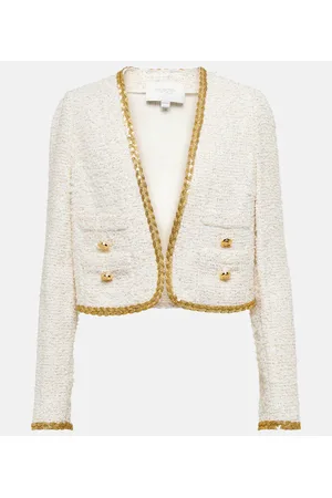 Giambattista Valli Chaqueta cropped de bouclé adornada