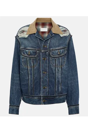 Maison Margiela X Pendleton chaqueta en denim desgastado
