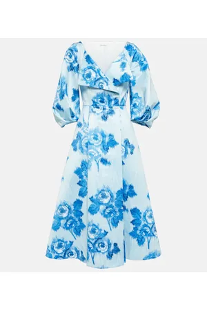 EMILIA WICKSTEAD Vestido midi Gabby en faya de tafetán
