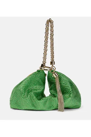 Jimmy Choo Pouch Callie de satén con cristales