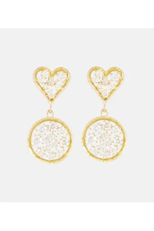Jade Trau Pendientes Margot Heart de oro de 18 ct con diamantes