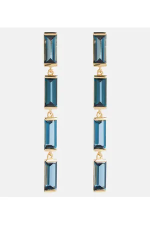 Aliita Pendientes en oro de 9 ct Deco Maxi con topacios