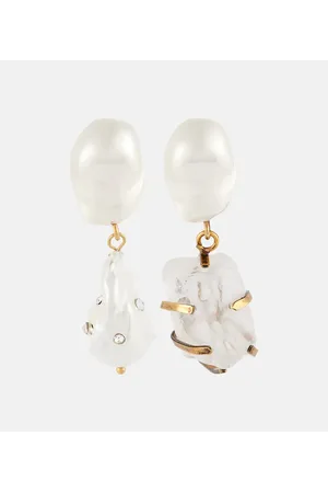 Erdem Pendientes largos con perlas sintéticas