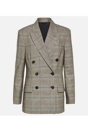 Brunello Cucinelli Blazer en mezcla de lana y algodón