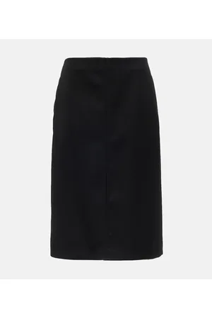 Jil Sander Falda midi de lana virgen