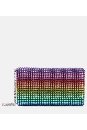 Amina Muaddi Clutch Superamini Paloma con cristales