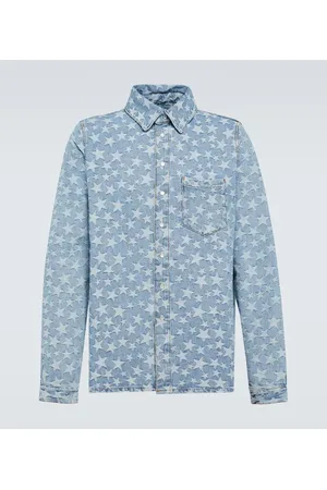 ERL Sobrecamisa en denim con jacquard