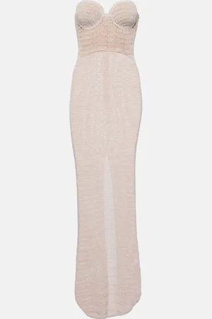 MAGDA BUTRYM Vestido midi de algodón y lino en croché