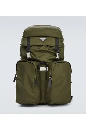 Prada Mochila de Re-Nylon con piel