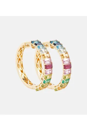 Shay Pendientes Rainbow Eternity de oro de 18 ct