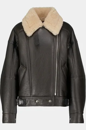 Acne Studios Chaqueta biker de piel con borrego