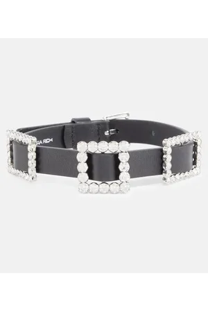 Alessandra Rich Collar de piel adornado