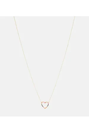 Roxanne First Collar Heart de oro de 14 ct con zafiros