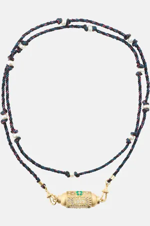 Marie Lichtenberg Collar Good Things Locket de oro de 14 ct con diamantes y ónice