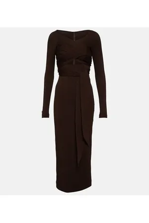 Dolce & Gabbana Vestido midi de mezcla de lana drapeado