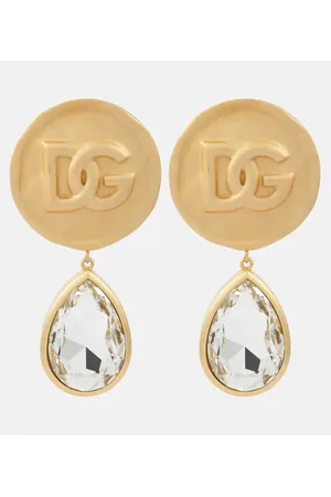 Dolce & Gabbana Pendientes largos con DG y cristales