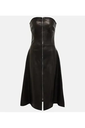 Khaite Vestido midi Valerie de piel