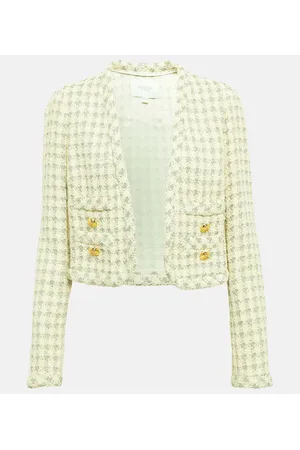 Giambattista Valli Chaqueta de tweed a cuadros cropped