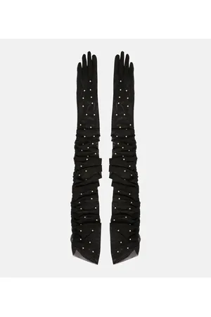 Jennifer Behr Guantes Leontyne fruncidos con adornos