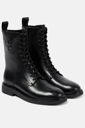 Tory Burch Botas de combate de piel