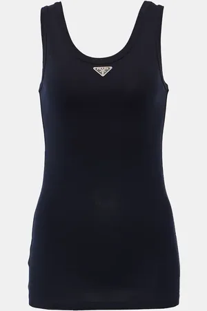Prada Tank top de jersey de algodón con logo