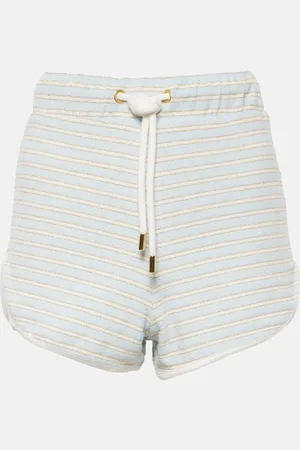 Nina Ricci Shorts de felpa de mezcla de algodón a rayas