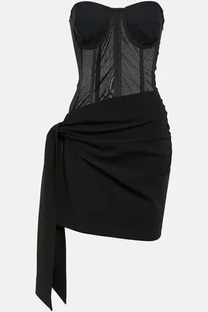 Dolce & Gabbana Vestido corto asimétrico con corsé