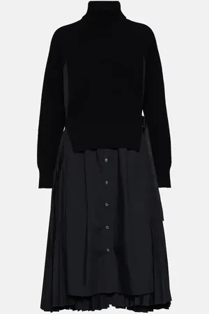 SACAI Vestido midi de cuello alto