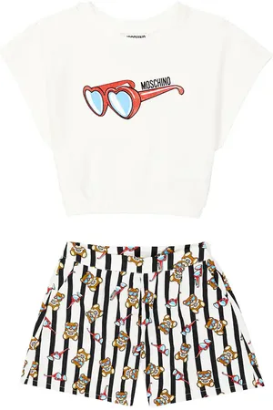 Moschino Set de camiseta y shorts de algodón