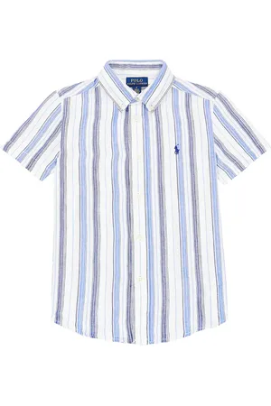 Ralph Lauren Camisa de lino a rayas con logo