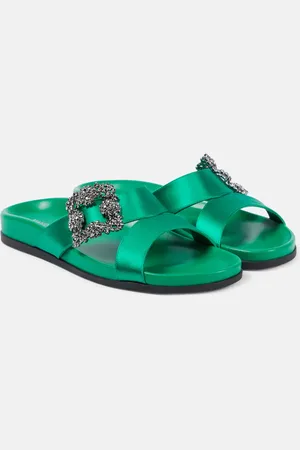 Manolo Blahnik Sandalias Chilanghi de satén adornadas