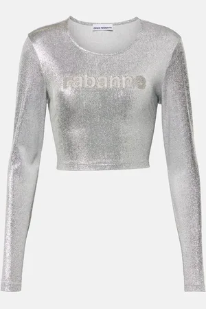 Paco rabanne Crop top de manga larga