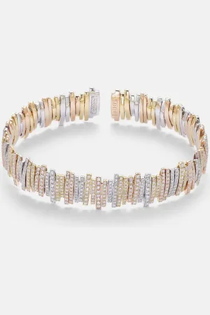 Suzanne Kalan Pulsera de oro amarillo, rosa y blanco de 18 ct con diamantes