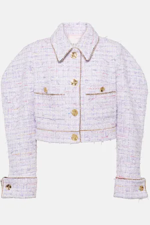 Nina Ricci Chaqueta cropped de tweed de mezcla de algodón