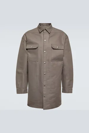 Rick Owens Sobrecamisa oversized de denim revestido