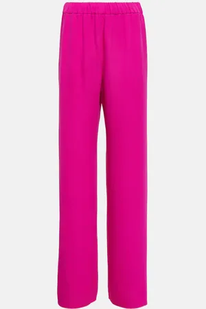VALENTINO Pantalones palazzo de seda de tiro alto