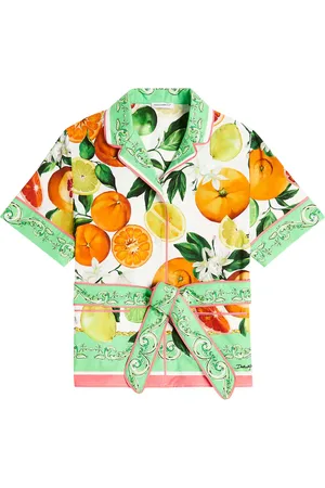 Dolce & Gabbana Camisa de popelín de algodón estampada