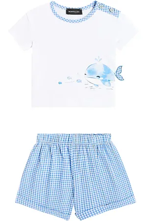 MONNALISA Bebé - set de camiseta y shorts algodón