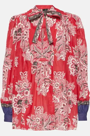 Etro Blusa de algodón y seda estampada