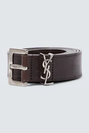Saint Laurent Cinturón Cassandre de piel