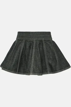 Alaïa Alaïa Minifalda de denim con péplum