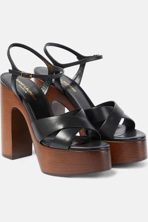 Saint Laurent Sandalias con plataforma Bianca 85 de piel