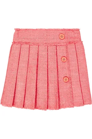 Dolce & Gabbana Falda de tweed de mezcla de algodón plisada