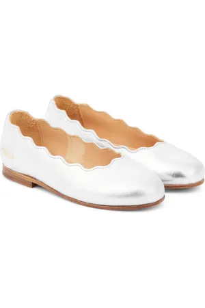Chloé Chloé Kids Bailarinas Lauren de piel metalizada