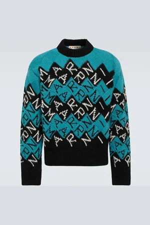 Marni Jersey de lana virgen con logo en intarsia